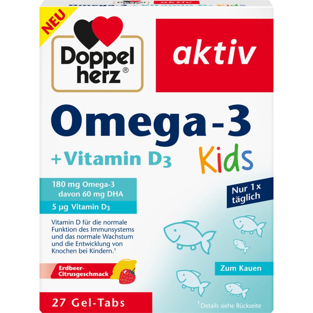 Doppelhertz Kids Omega-3 Vitamin D3 Žvýkací 27 tablet 35,1 g