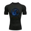 Blue Fox Pattern  Men's Sports T-shirt Training Fitness Compression Workout T-Shirt Rashgard Tops T-Shirt for Men