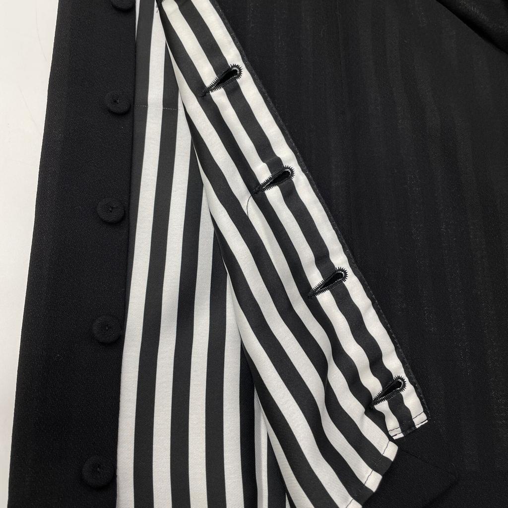 MARCO De VINCENZO MARCO DE VINCENZO 17S-MR5031-036 Black Wool Side Slit Pants Bottoms 36 Black X whiteUsed