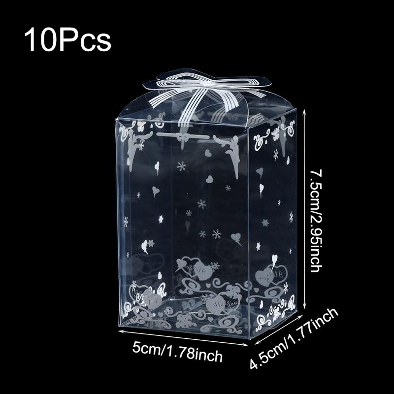 

10 шт., прозрачная коробка из ПВХ, коробка для дня рождения, свадьбы, дня Святого Валентина, упаковка для торта, шоколадные конфеты, драже, вечерние подарочная коробка для мероприятий Other
