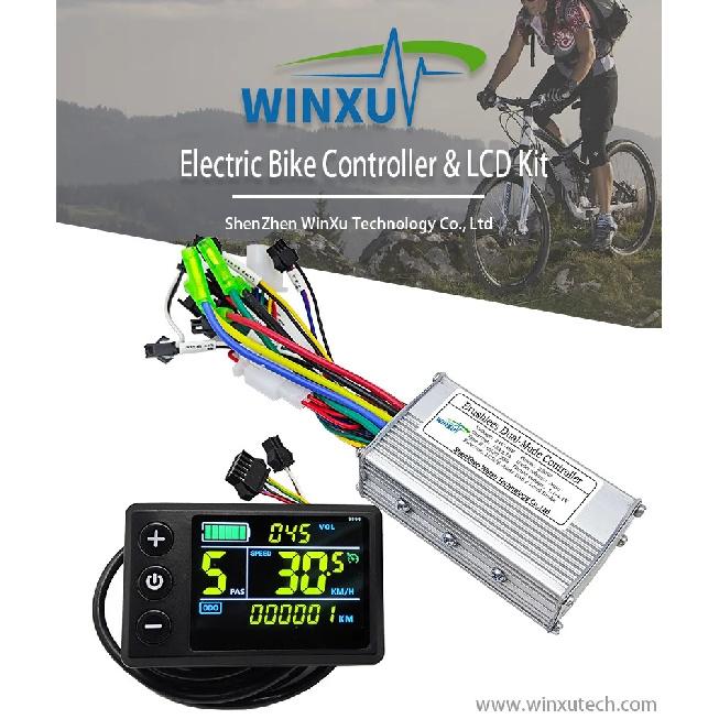 Ebike Brushless Motor Controller 500W 22A 36V 48V with S866 LCD Color Display Set for Electric Mountain Bike Scooter Accessories