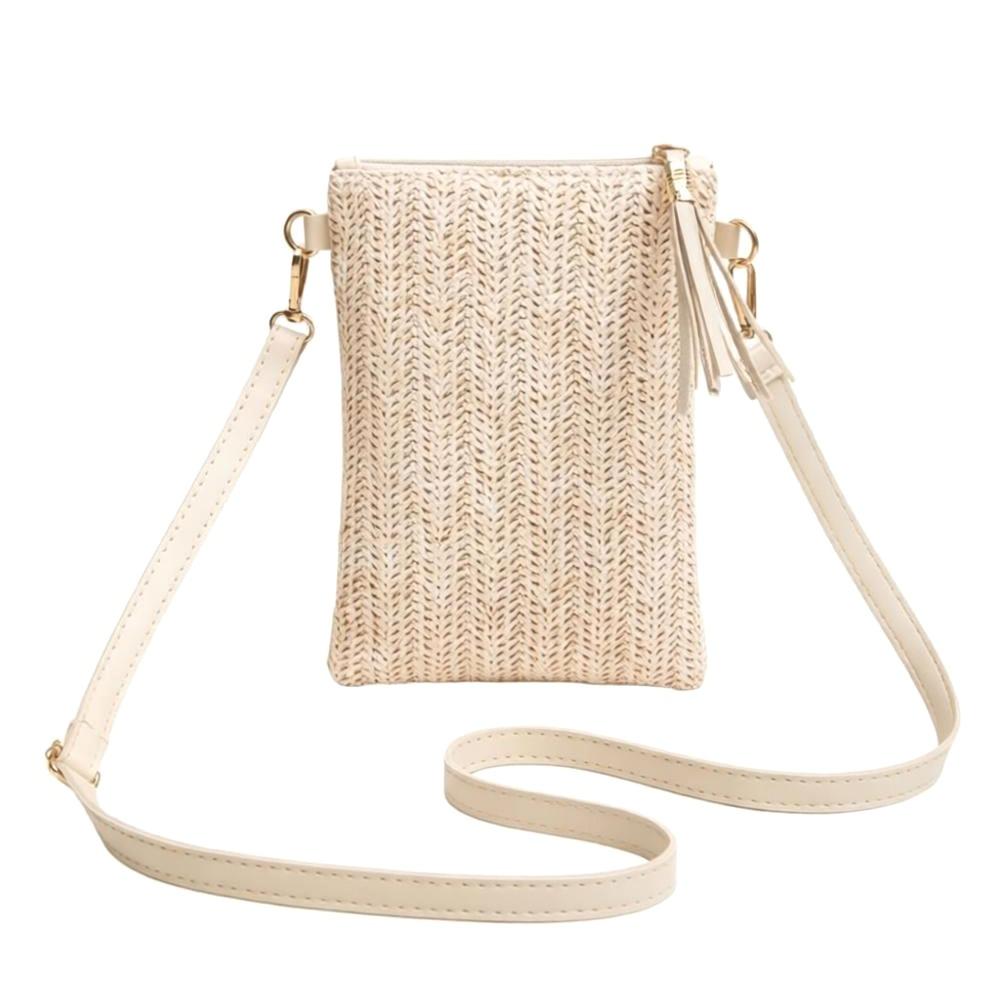 Market-6 Mode Geweven Print Dames Crossbody Tas Lichtgewicht Meerkleurige Telefoon Portemonnee Elegante Handtas Casual Reizen