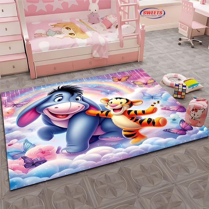 Potdemiel Winnie Puuh I-Aah Teppich Wohnzimmer Cartoon Kinderzimmer Sofa Fußmatte Küchenbodenmatte Anti-Rutsch Dekorationsmatte