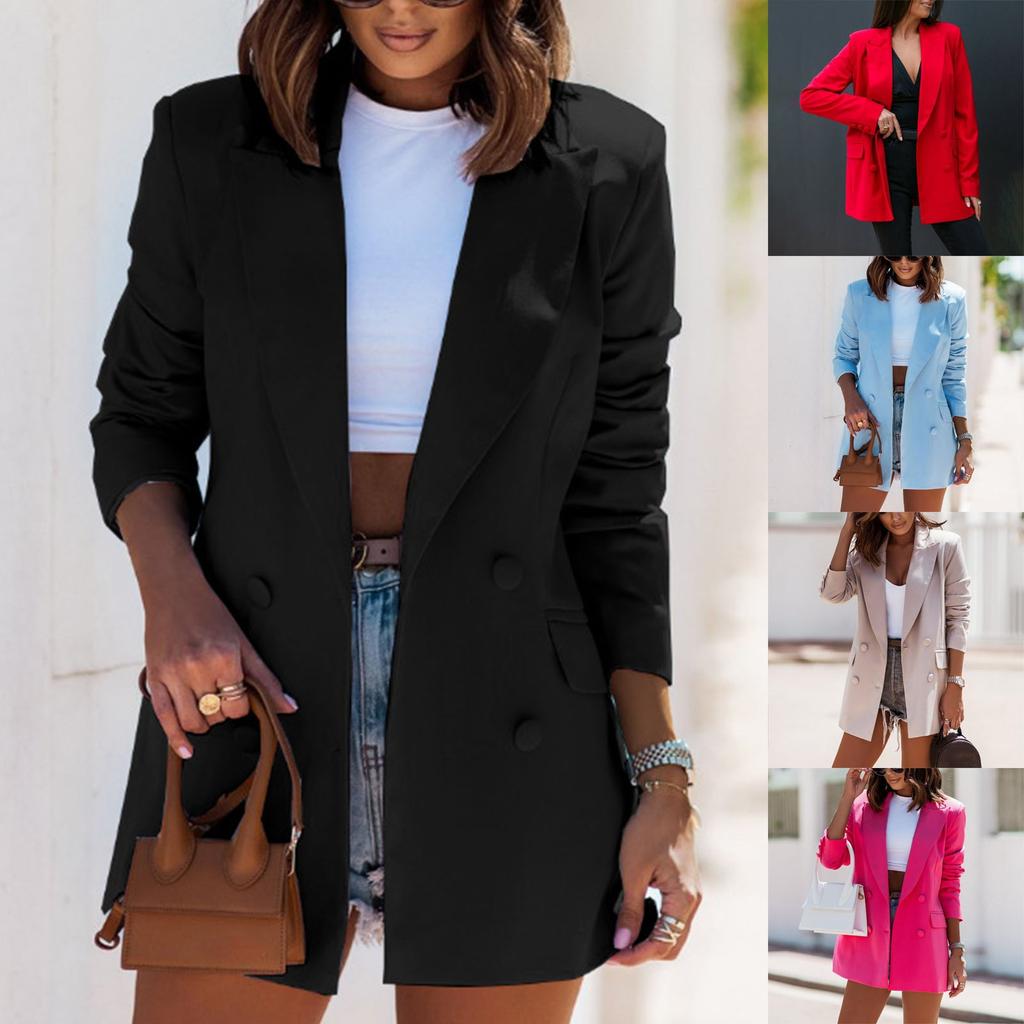 Modny i swobodny damski płaszcz z długim rękawem