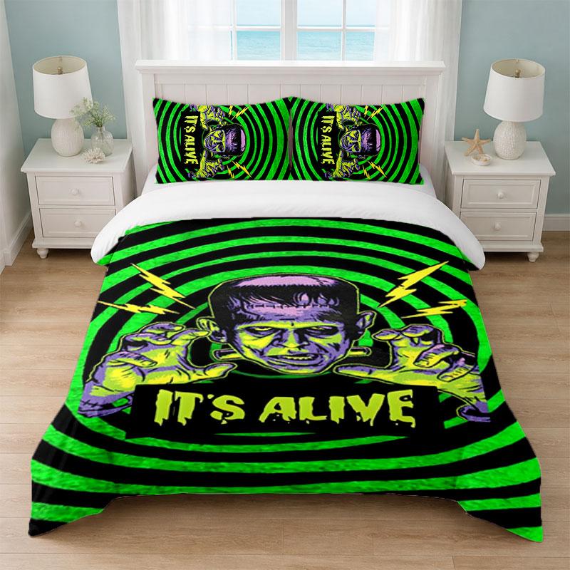 Frankenstein's Monster Bedroom 3Pcs Bedding Set Soft Bed Sheet Pillowcases Home Bedding Decoration
