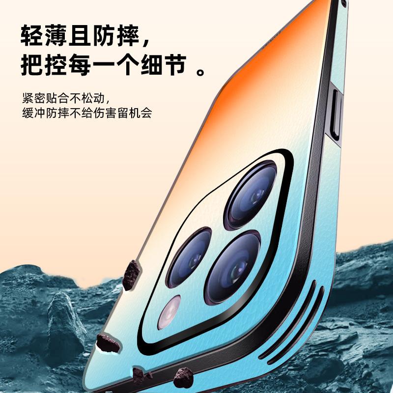 Applicable to Apple 17 mobile phone case new female iPhone16promax high-end plain leather ip14p anti-drop 13pro