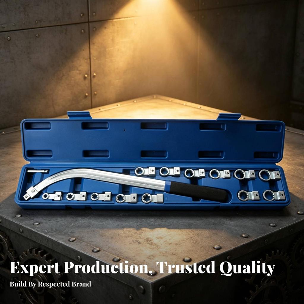15 Pieces Pulley Removal Socket Set Molded Slots Tensioner Kit