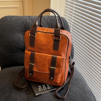 Backpack Women's Shoulders Fashion Simple Retro Style Student Bag