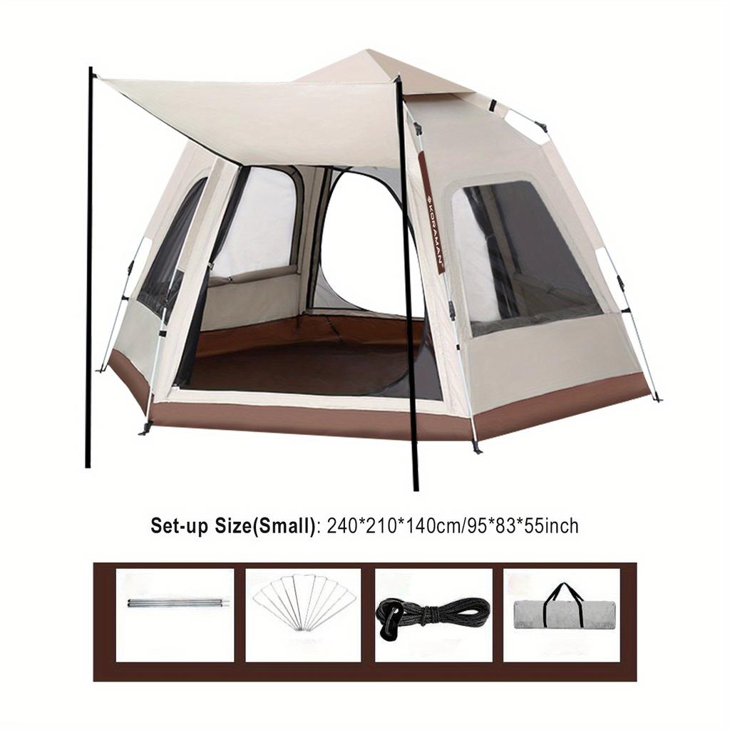 WTEMPO Cort impermeabil pentru exterior, cort de camping cu spațiu mare, complet automat și portabil, bunuri de camping