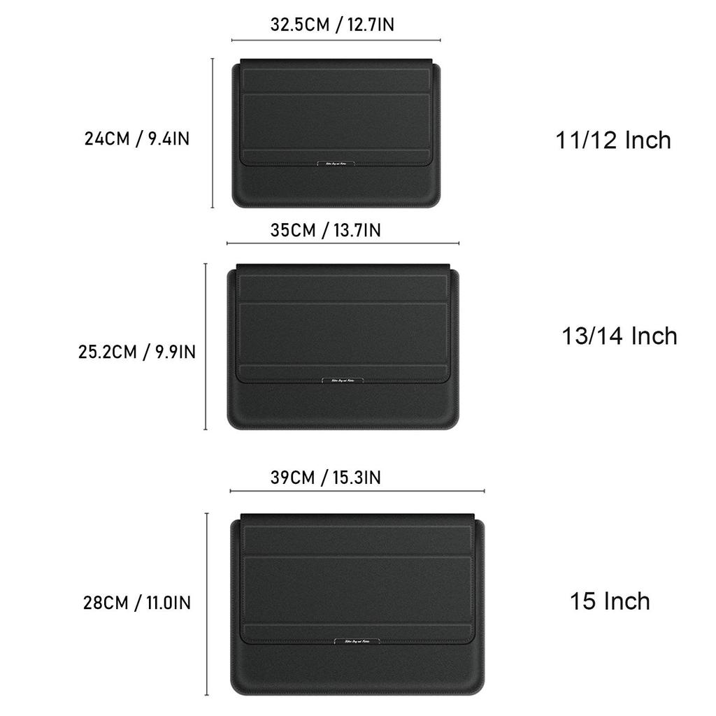 13/14 Inch 3 In1 Laptop Sleeve Case Waterproof PVC Foldable Stand Wrist Rest Protective Notebook