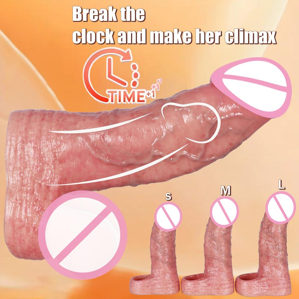 Super Realistic Male Penis Cover with Hollow Elongated and Thickened Protection Intimate Cover Penis Cover Adult Sex Product Cock Rings Male Sex Toys