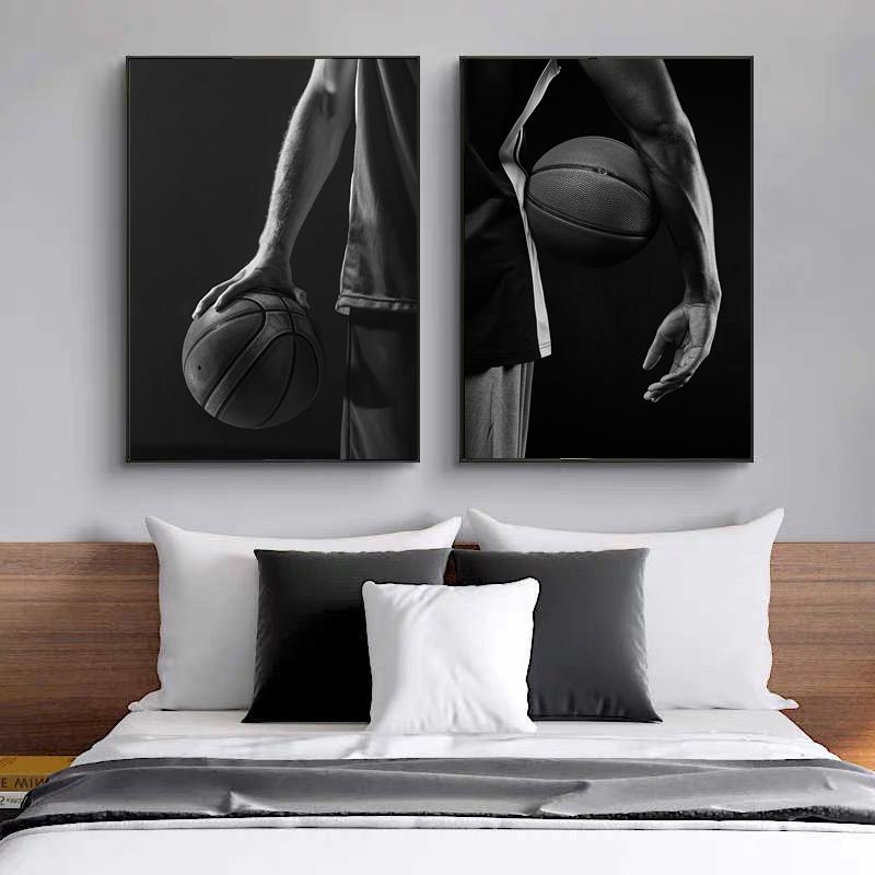 Modern Basketball Player Sneakers Poster Black White Decorative Paintings Canvas Wall Art Photos Pictures Living Room Home Decor