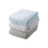 Carari Hair Drying Towel 40 X 100cm Absorbent Microfiber Set of 3 Ocean Blue (Blue/Light Gray/Greige) Quickly Absorbs Water Between the Fibers Quick