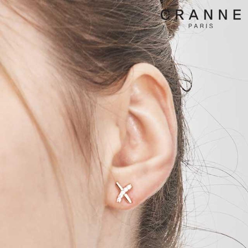 [CRANNE] 14K X-Line Earrings C24EB326