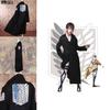 Breathable Attack On Titan Black Cloak Coat Cosplay Costume For Anime Lovers