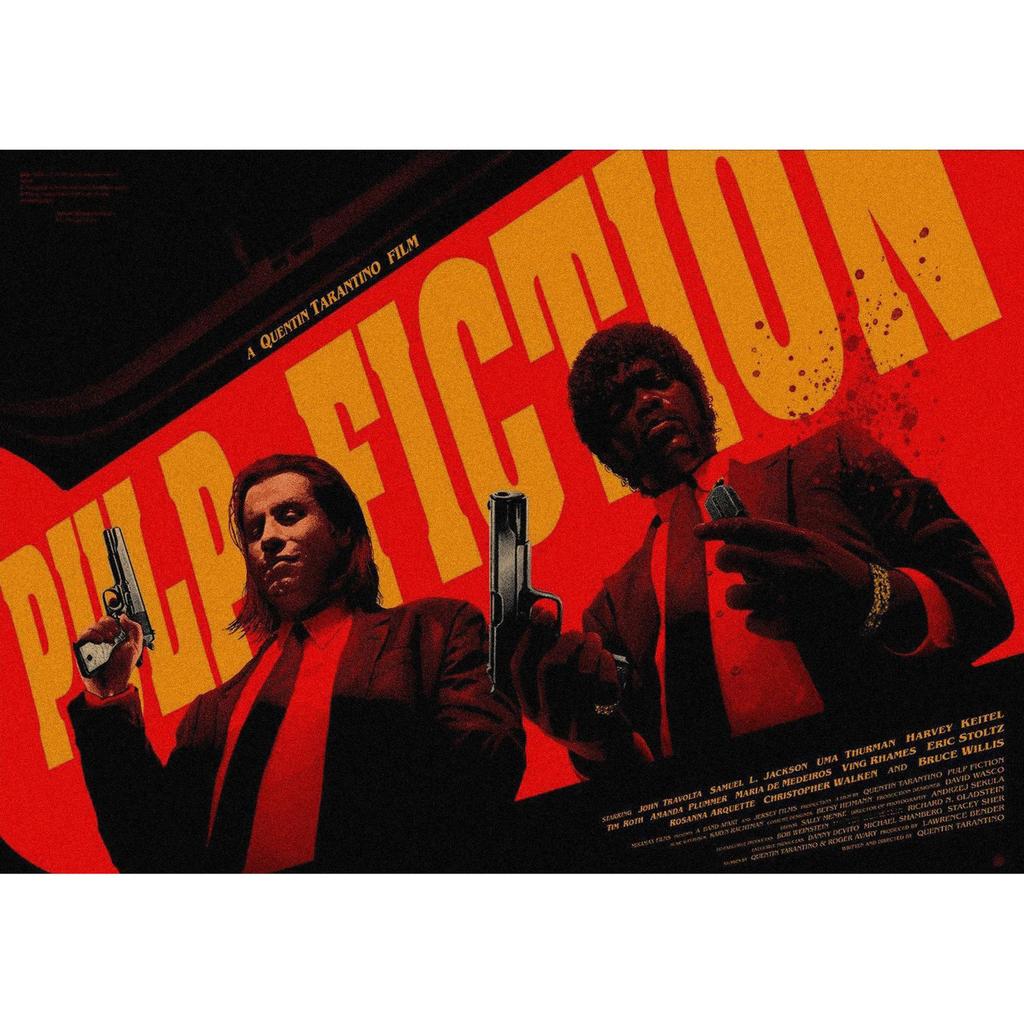 Pulp Fiction Retro Kraft Paper Poster - Classic Bar Wall Decoration