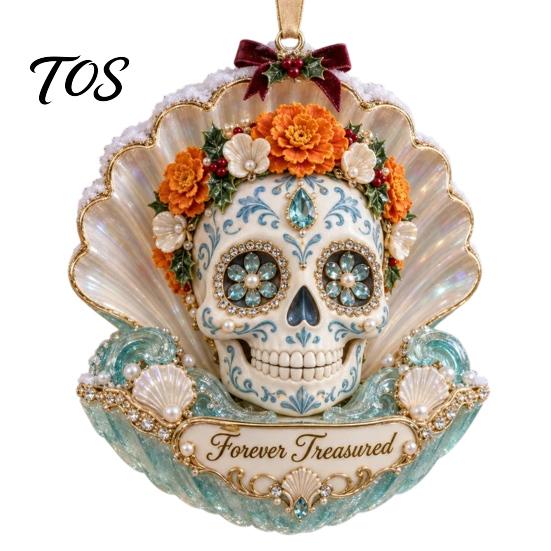 Durable Acrylic Ornaments Day of The Dead Ornament, Mexcian Flower Skeleton Hanging Decoration, Dia Indoor Home Accents De Los Muertos Sugar