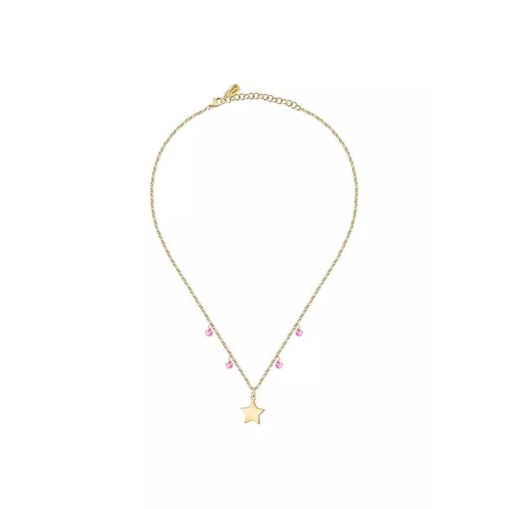 La Petite Story Collana in Acciaio Tono Oro con Zircone Fucsia LPS10ARR06 Per Donna