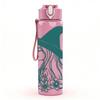 1PC Green Line Art Witch Girl 750ml Color Plastic Sports Water Bottle Leakproof Flip Straw Lid Suitable for Sports Office Home Use