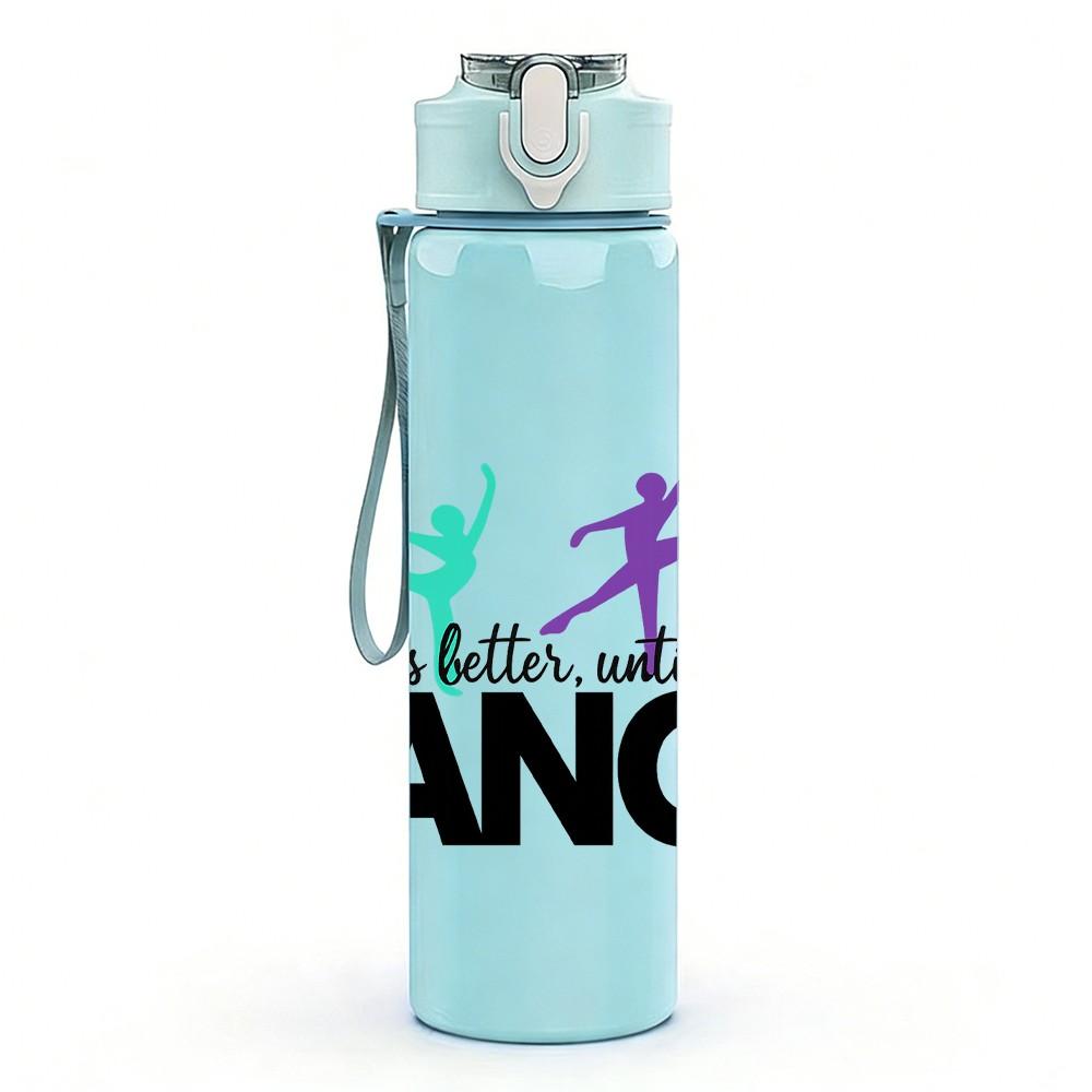 1PC Dancer Hand Silhouette Print 750ml Color Plastic Sports Water Bottle Leakproof Flip Straw Lid Suitable for Sports Office Home Use