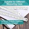 Metal Rulers, Steel Rulers Pack of 4, 6, 8, 2, 4-inch Stainless Steel Ruler