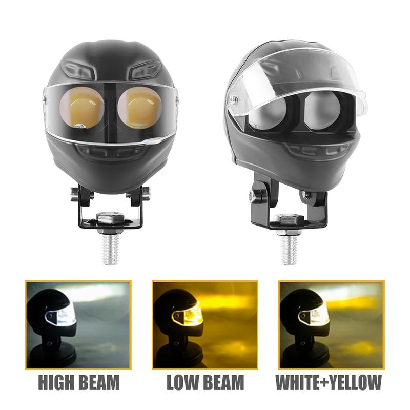 Aluminum Motorcycle LED Headlight White High low beam Projector Lens ATV Scooter Driving Lamp Fog Light Auxiliary Spotlight Lamp
