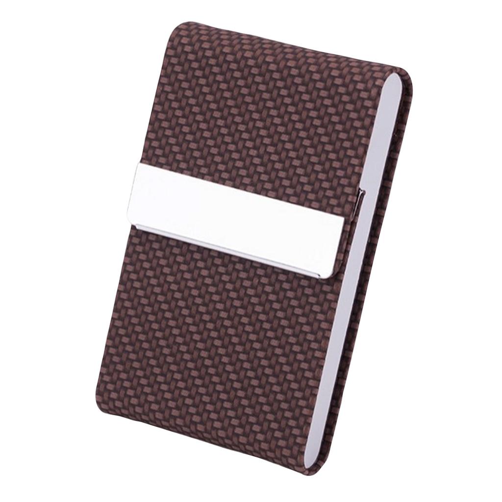 PU Woven Magnetic Business Card Holder – Sleek Card Organizer For Professionals, Portable Card Case