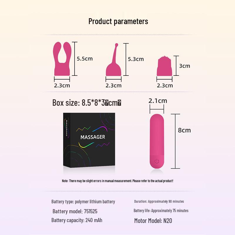 Women's Mini Vibrator with 3 Unique Heads - Available in Multiple Colors