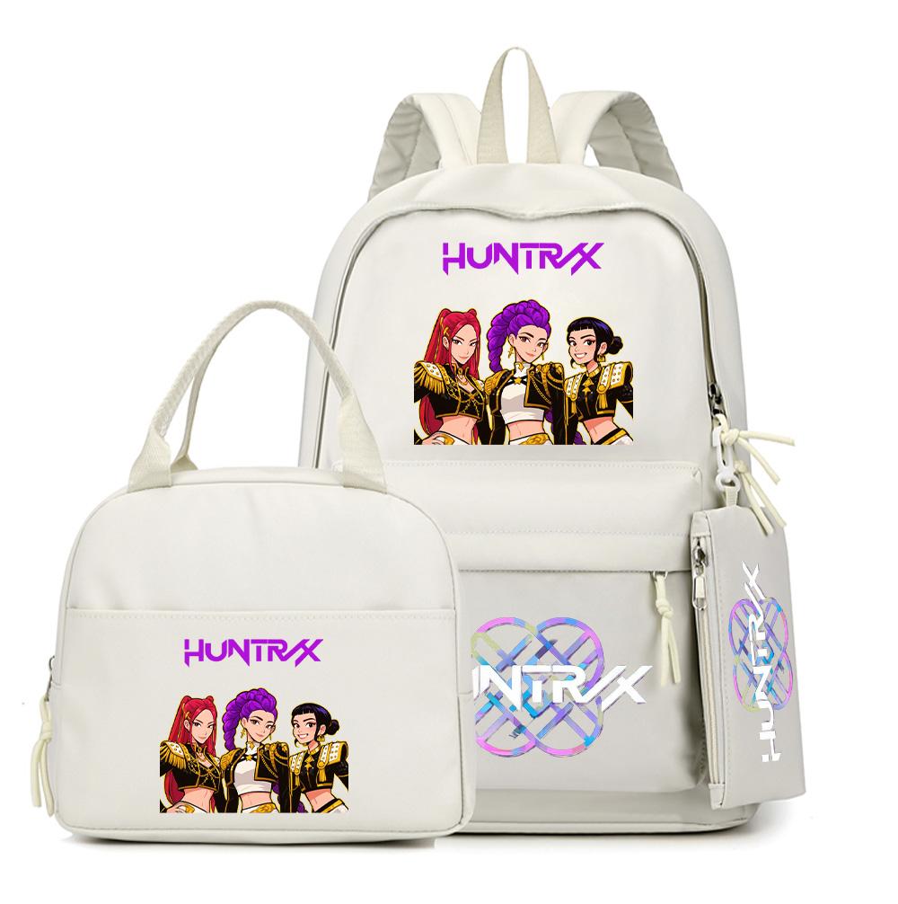 4Pcs/set Anime K-Pop Printed Backpack with Pencil Case Handbag for Teenager Student Boy Girl Bookbag Schoolbag Large Capacity Travel Bag Rucksak