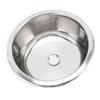 Round RV Sink Stainless Steel Kitchen Bar Single Bowl Sink with 40mm Drainage for Boat Caravan Campi