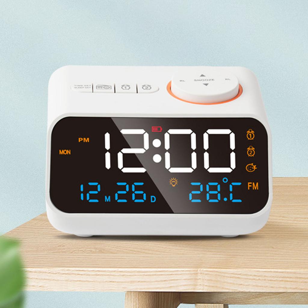Alarm Clock Radio Multifunctional LED Music Timing Rechargeable FM Radio Alarm Clock for Home