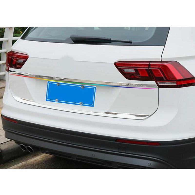 Car Rear Back Bumper Cover Steel Wrap License Trim Frame Lamp Panel Hood For Volkswagen VW Tiguan L MK2 2016 2017 2018