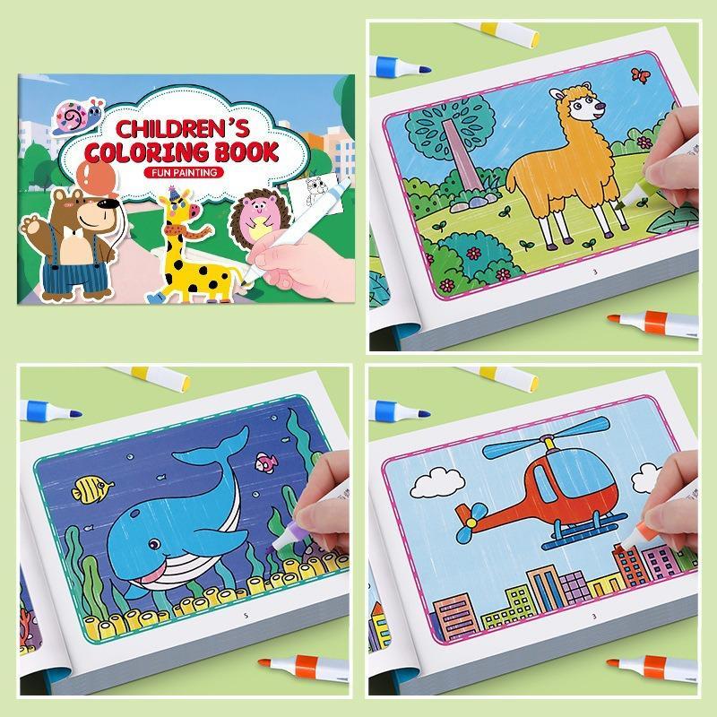 Children's Animal Coloring Books Parent-child Interactive Early Education Toy for Boys Girls Preschool Learning