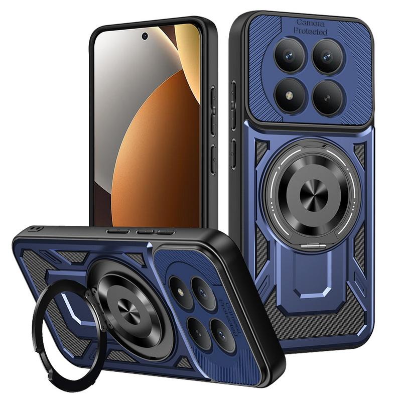 Multi-functional Rotatable Metal Ring Holder Magnetic Case for Xiaomi Redmi Note 15 Pro + 15 Pro 14 14s 13 Redmi 15 15c Cover