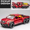 1/28 Benzs X-CLASS EXY 6X6 Pickup Simulation Alloy Car Modle Metal Toy Car Sound Light Pull Back Model Toys For Boys Light Toys
