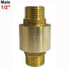 BSPT Thread Brass Check Valve Male To Mal Spring Check Valve Durable Pipe Check Valve