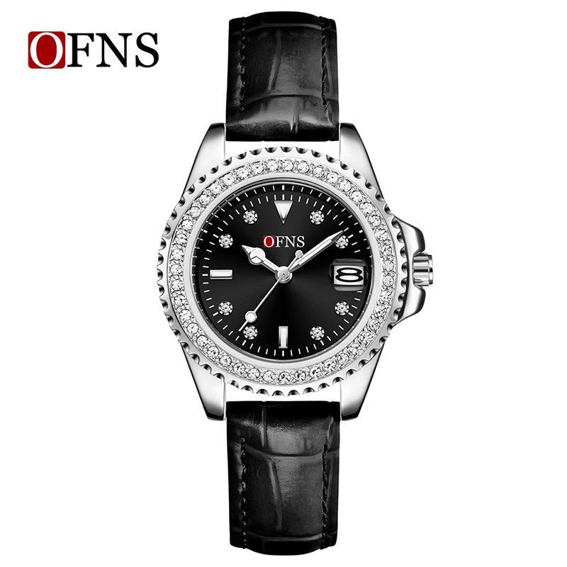 Women's Quartz Watch Simple Diamond Inlaid Waterproof Luminous Calendar Three Needle Business Fashion Women's Watch