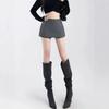 High Waist Suit Fabric A-Line Skort, Slim Wrap Mini Skirt, Elegant Bodycon Skort, Anti-Chafing Short Skirt for Spring Summer Office Casual Outfits