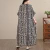 DIMANAF New 2026 Women Plus Size Spring Summer Beach Vintage Long Dress Loose Oversize Maxi Floral Print Black