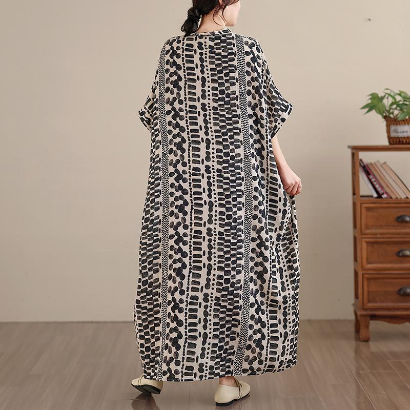 DIMANAF New 2026 Women Plus Size Spring Summer Beach Vintage Long Dress Loose Oversize Maxi Floral Print Black