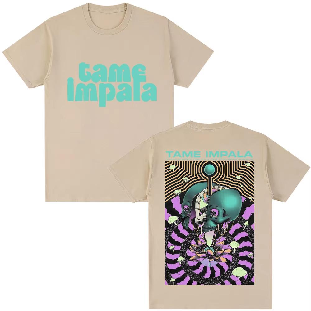 

Vintage Rock Band Tame Impala T-shirts Men Women Harajuku Fashion Gothic T-shirt Oversized Casual Cotton T Shirt Male Streetwear S