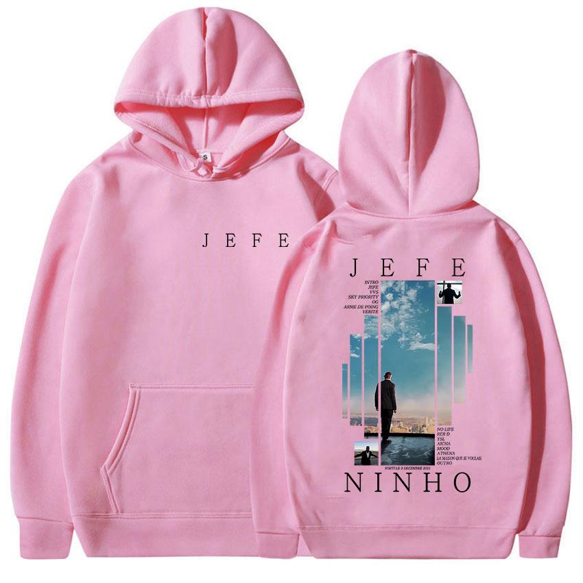 Rapper Ninho Jefe 2025 Album Merch Kapuzenpullover Unisex Hip Hop Gothic Langarm Sweatshirt Lässig Übergroß Fleece Hoodies Streetwear