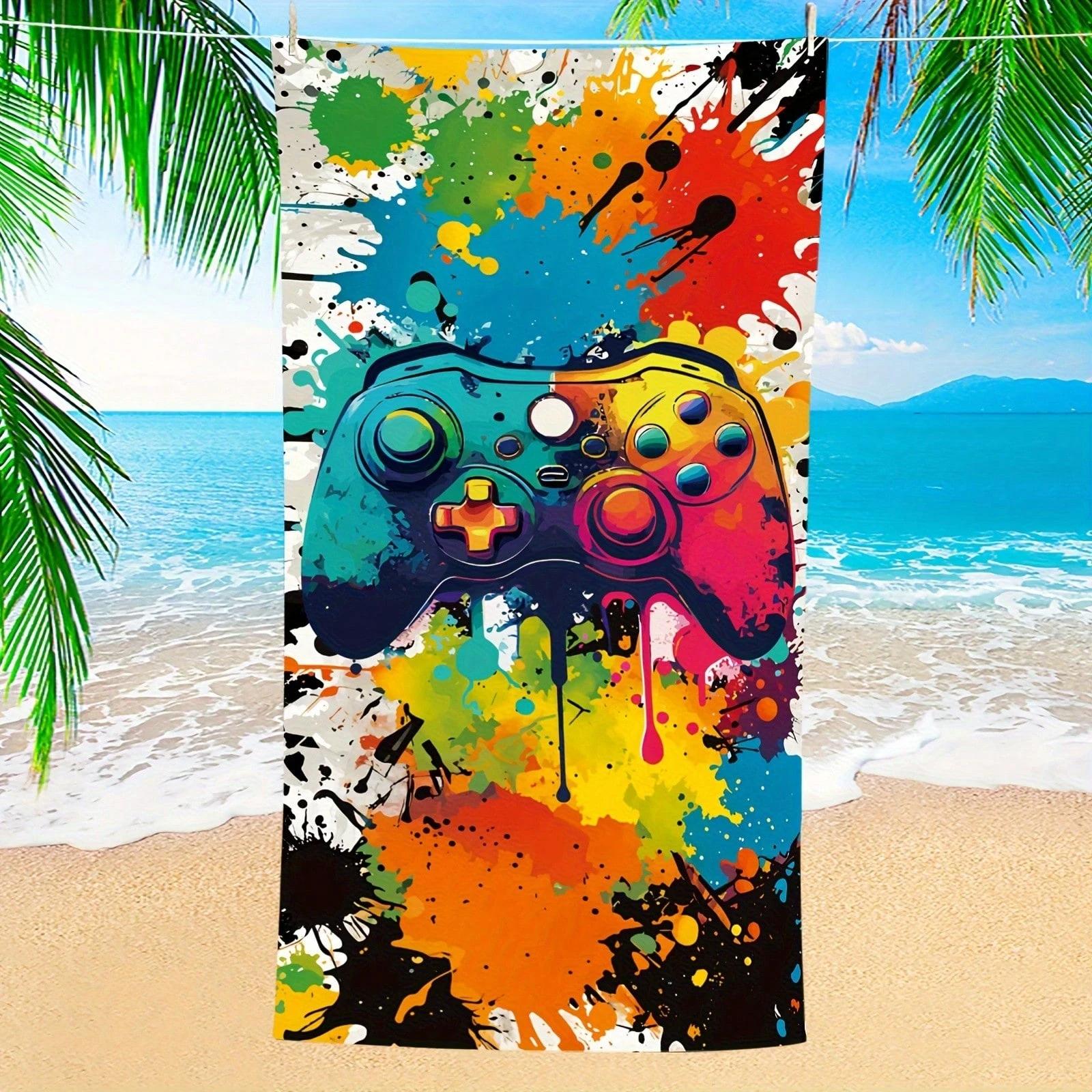 

game controller printed beach towel-ultra-fine fiber,quick drying absorbent,multiple sizes,ideal for summer beaches,swim pools W30*H60(CM)