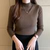 2023 Pullover Knitted Women Sweater Fashion Casual Half High Collar Slim Solid Sweaters Soft Jumper Ladies Warm Tops 28454
