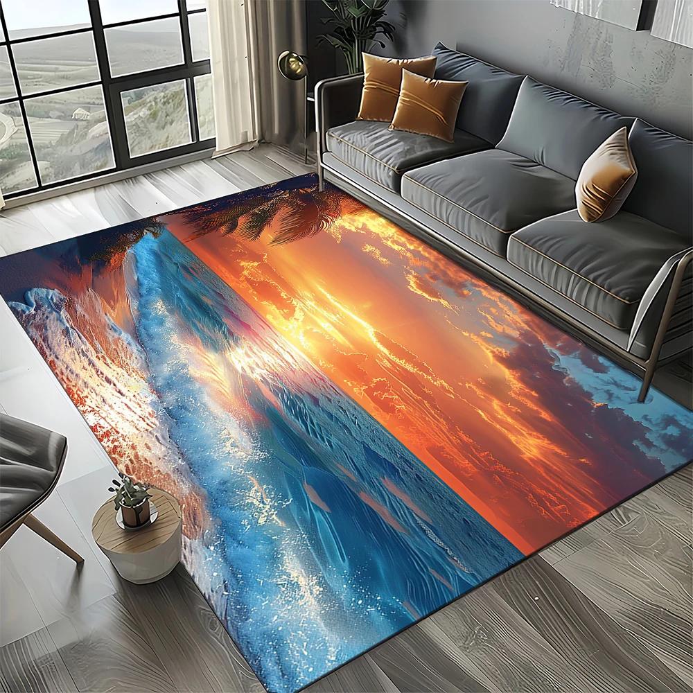 27 Style New Sea Water Beach Reef Nature Scenery Carpet Rug for Living Room Bedroom Home Sofa Decoration,Kids Non-slip Floor Mat