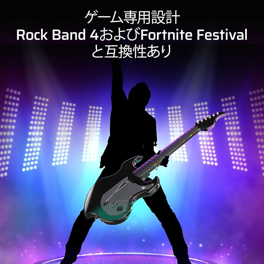 Oficiálně licencovaný produkt Xbox: Bezdrátový kytarový ovladač PDP RiffMaster, Kompatibilní s Fortnite Festival a Rock Band 4, Skládací, Xbox Series