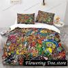 Graffiti Hip Hop Modern Street Art Bedding Set Boys Girls Twin Queen Size Duvet Cover Pillowcase Bed Kids Adult029