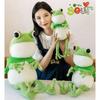 With Cloak Green Frog Doll Comfortable Long Legged Frog Plush Pillow Frog Plush Toy  Kids Gift