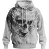 Autumn Winter Creative Skull 3D Digital Printed Men's Loose Fitting Pullover Hoodies Fashionable Long Sleeved Hoodies