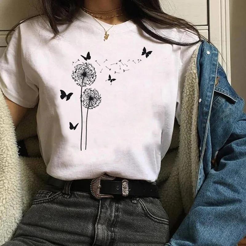 Women 3D Print Clothing Graphic Fox Flower Cartoon Short Sleeve Travel Ladies Clothes Lady Womens T-Shirt